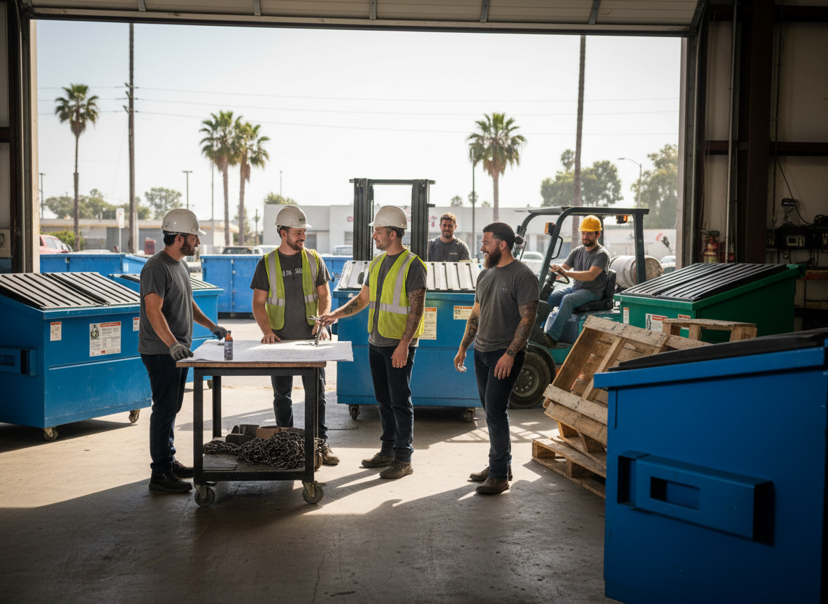 The Dumpster Rental Santa Monica team at work in Santa Monica
